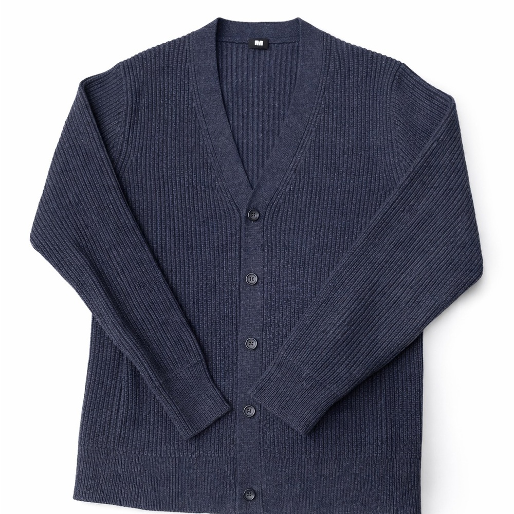 Uniqlo Men's Deep Blue Cardigan Sweater